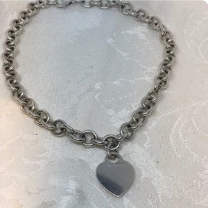"AUTHENTIC" Tiffany & Co. Heart tag chain link chocker necklace